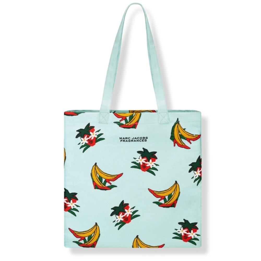 Marc Jacobs Fruity STRAWBERRY BANANA Tote Bag - Light Blue